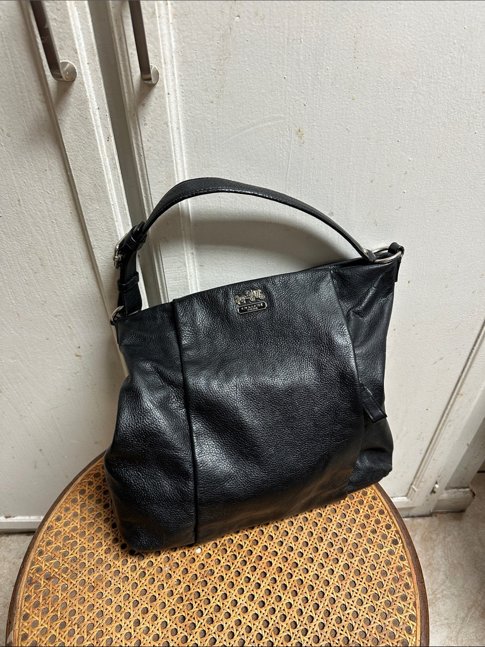 Coach Black Pebbled Leather Shoulder Hobo - Picture 2 of 14